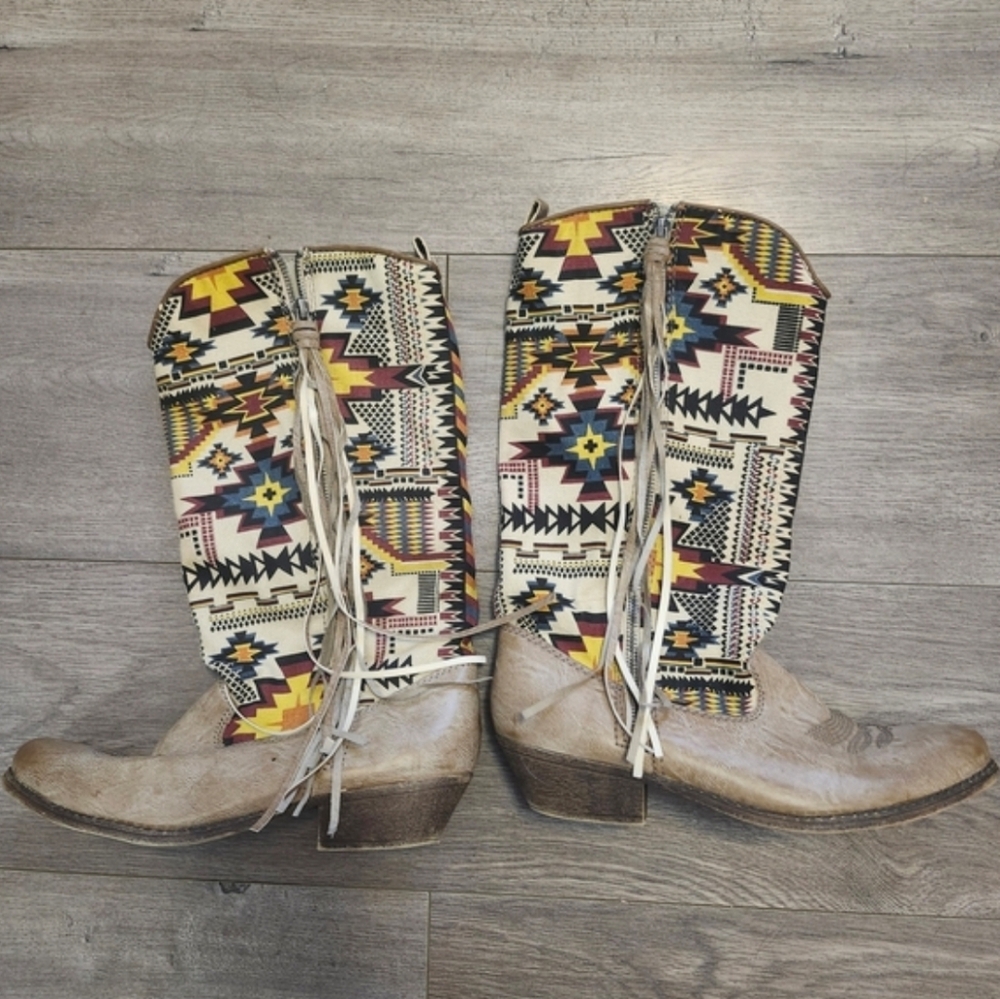 Tribal Patterned Western Boots - image 1